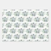 かわいい象の赤ちゃんシャワー緑の白 ラッピングペーパーシート (正面)
