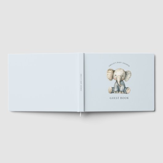 かわいい象の赤ちゃんシャワー ゲストブック (全面)