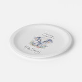 かわいい象の赤ちゃんシャワー ペーパープレート (アングル)