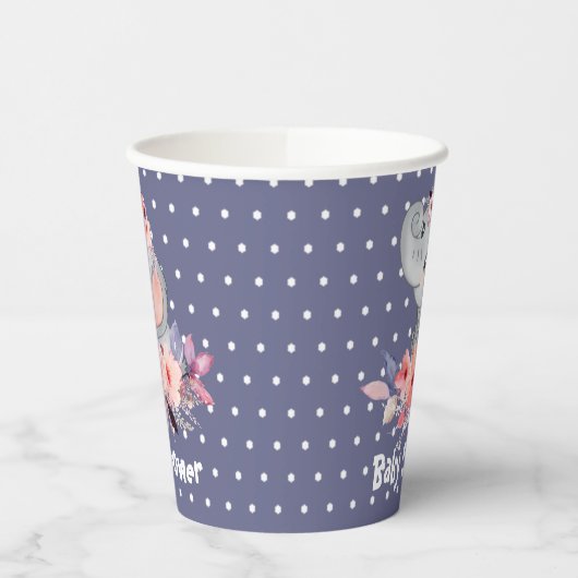 かわいい象の赤ちゃんシャワー 紙コップ (左)