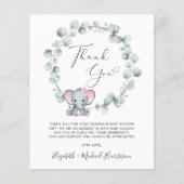 かわいい象の赤ちゃん女の子シャワーありがとう (正面)