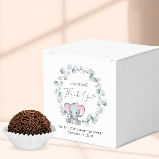 かわいい象の赤ちゃん女の子シャワーありがとう フェイバーボックス