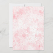 かわいい象の赤ちゃん花付き女の子の赤ちゃんシャワー 招待状 (裏面)