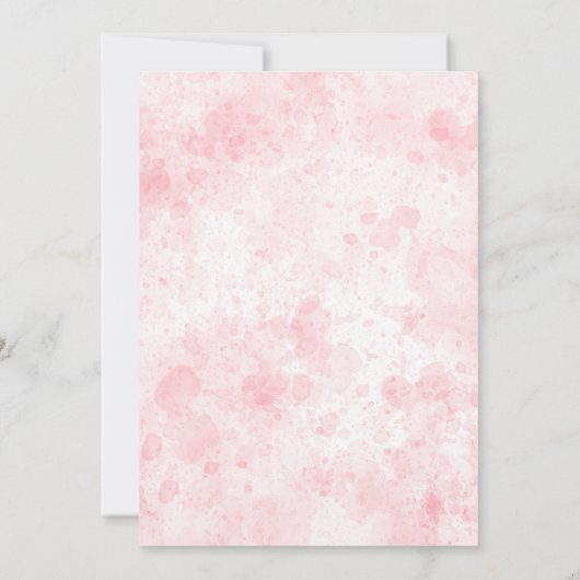 かわいい象の赤ちゃん花付き女の子の赤ちゃんシャワー 招待状 (裏面)