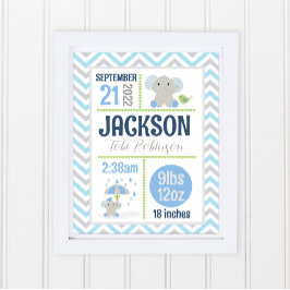 かわいい象の赤ちゃん 男の子の名前 誕生統計 ポスター