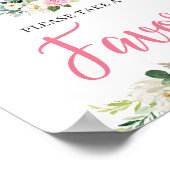 かわいい象の赤面フローラ赤ちゃんシャワー好意サイン ポスター (角)