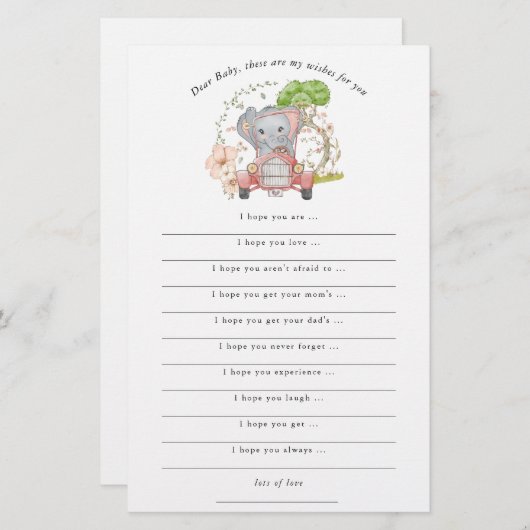 かわいい象の車が赤ちゃんのシャワーを望む|過去記事 (正面/裏面)