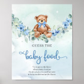 かわいい象の青い花を推測ベビー食べ物ゲーム ポスター (正面)