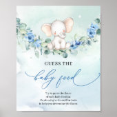 かわいい象の青い花を推測ベビー食べ物ゲーム ポスター (正面)