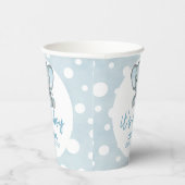 かわいい象の青い赤ちゃんシャワー 紙コップ (右)