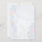 かわいい象の風船ピンクのフローラ赤ちゃんシャワー 招待状 (裏面)