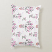 かわいい象の風船&雲ベビーガール アクセントクッション (裏面(縦))