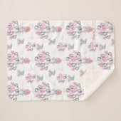 かわいい象の風船&雲ベビーガール シェルパブランケット (正面(横))