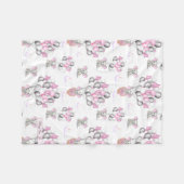 かわいい象の風船&雲ベビーガール フリースブランケット (正面(横))