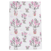 かわいい象の風船&雲ベビーガール ミディアムペーパーバッグ (正面)