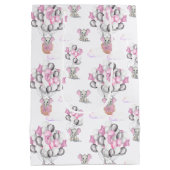 かわいい象の風船&雲ベビーガール ミディアムペーパーバッグ (裏面)