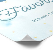 かわいい象の飛行機アドベンチャーブルーウィズサイン ポスター (角)