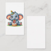 かわいい象の11歳の誕生日 エンクロージャーカード (正面/裏面)