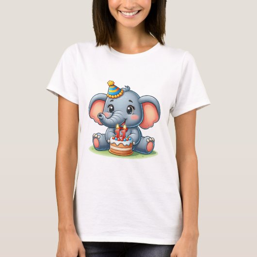 かわいい象の11歳の誕生日 Tシャツ (正面)