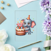 かわいい象の12歳の誕生日 アクリル招待状 (インサイチュ (ウェディング))