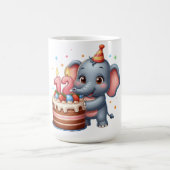 かわいい象の12歳の誕生日 コーヒーマグカップ (中央)