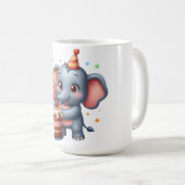 かわいい象の12歳の誕生日 コーヒーマグカップ (正面右)
