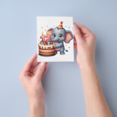 かわいい象の12歳の誕生日 チラシ (手)