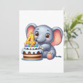 かわいい象の4歳の誕生日 案内状 (スタンド正面)