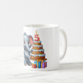 かわいい象の5歳の誕生日 コーヒーマグカップ (正面右)