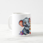 かわいい象の5歳の誕生日 コーヒーマグカップ (正面左)