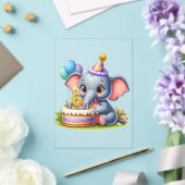 かわいい象の6歳の誕生日 アクリル招待状 (インサイチュ (ウェディング))