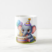 かわいい象の6歳の誕生日 コーヒーマグカップ (中央)