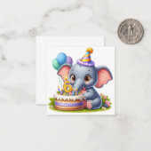 かわいい象の6歳の誕生日 ノートカード (正面/裏面インサイチュ)