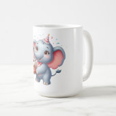 かわいい象の7歳の誕生日 コーヒーマグカップ (正面右)
