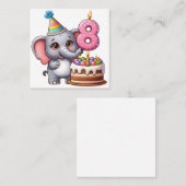 かわいい象の8歳の誕生日 スクエア名刺 (正面/裏面)