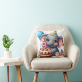 かわいい象の9歳の誕生日 クッション (椅子)
