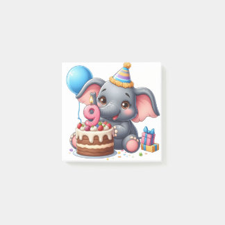 かわいい象の9歳の誕生日 ポストイット
