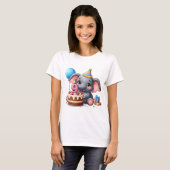 かわいい象の9歳の誕生日 Tシャツ (正面フル)