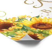 かわいい象ひまわり赤ちゃんシャワー歓迎サイン ポスター (角)