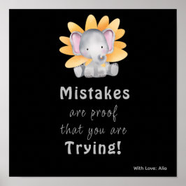 かわいい象やる気を起こさせるのカスタムポスター ポスター