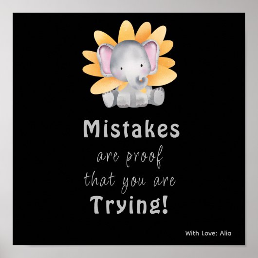 かわいい象やる気を起こさせるのカスタムポスター ポスター (正面)