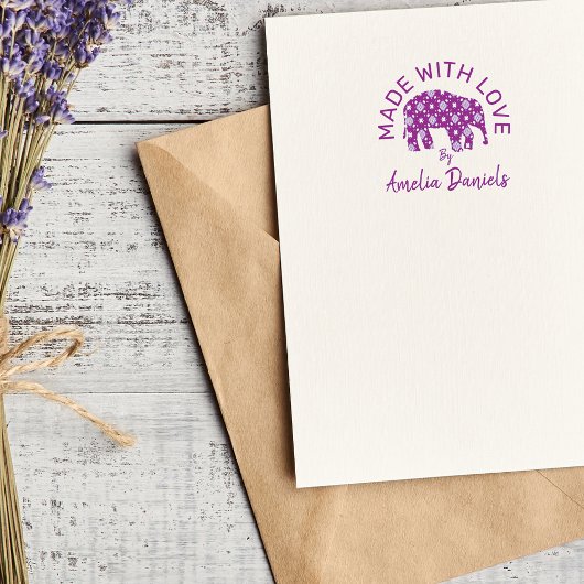 かわいい象を愛して作られる ラバースタンプ