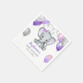 かわいい象ガールバルーン赤ちゃんシャワー スタンダードカクテルナプキン (角)