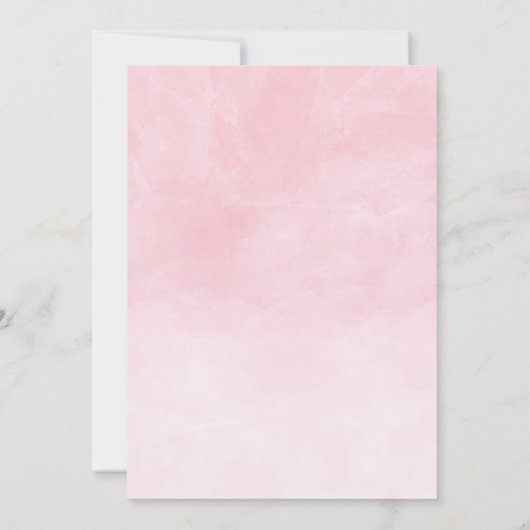 かわいい象ガールバルーン赤ちゃんシャワー 招待状 (裏面)