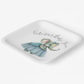 かわいい象ガールベビーシャワー紙プレート ペーパープレート (傾斜あり)