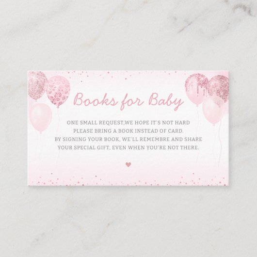 かわいい象ガール赤ちゃんシャワーベビー エンクロージャーカード (正面)