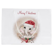 かわいい象クリスマスラージ抱き枕 ラージペーパーバッグ (裏面)