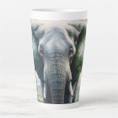 かわいい象クローズアップ カフェラテマグ (正面)