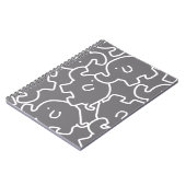 かわいい象グレーと白のゲストブック ノートブック (左側)