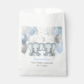 かわいい象ツイン男の子バルーンベビーシャワー フェイバーバッグ (正面)
